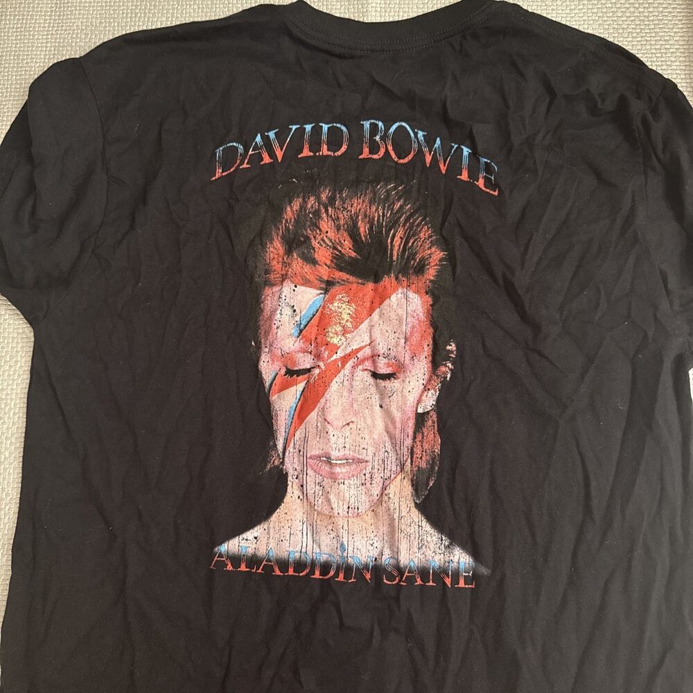 David Bowie Aladdin Sane Size L 100% Cotton T-shirt Black